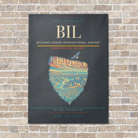 Thumbnail for Billings Logan International Airport BIL - Canvas No Frame - Gray