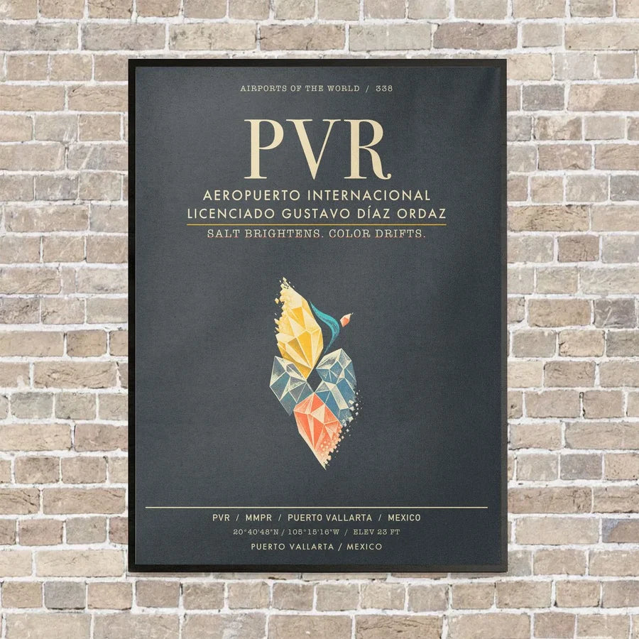 Aeropuerto Internacional Licenciado Gustavo Diaz Ordaz PVR - Canvas Framed - Gray