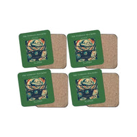 Thumbnail for The Typhoon Trackers - Designed Coasters design on green 4-pieces-set