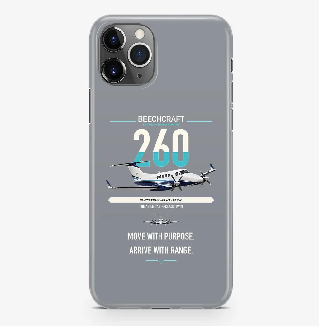 Beechcraft King Air 260 design on gray magsafe iphone case, for iPhone Pro Max