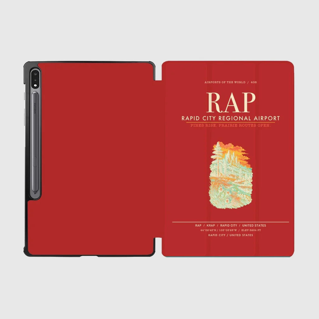 Rapid City Regional Airport (RAP) design on red samsung tablet tablet case