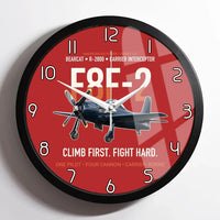 Thumbnail for F8F-2 Bearcat Climb First Fight Hard design on red framed wall clock