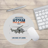 Thumbnail for Airbus Helicopters H225M Caracal design on light gray round mouse pad