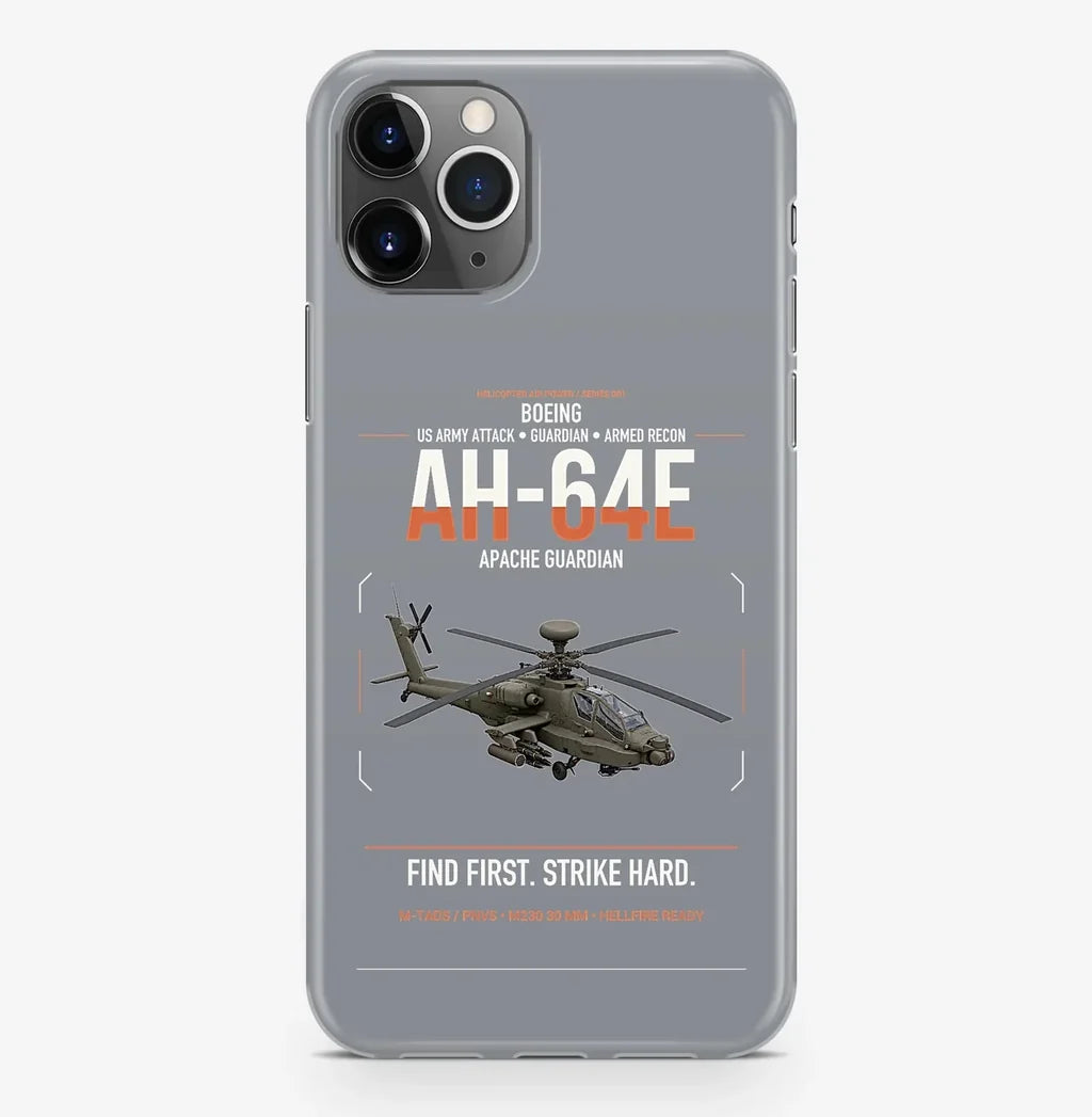 Boeing AH-64E Apache Guardian design on gray magsafe iphone case, for iPhone Pro Max
