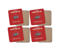 Thumbnail for Sud Aviation SA 321G Super Frelon design on red 4 pieces set coaster