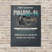 Thumbnail for PW4000-94 vertical canvas print - no frame - gray background