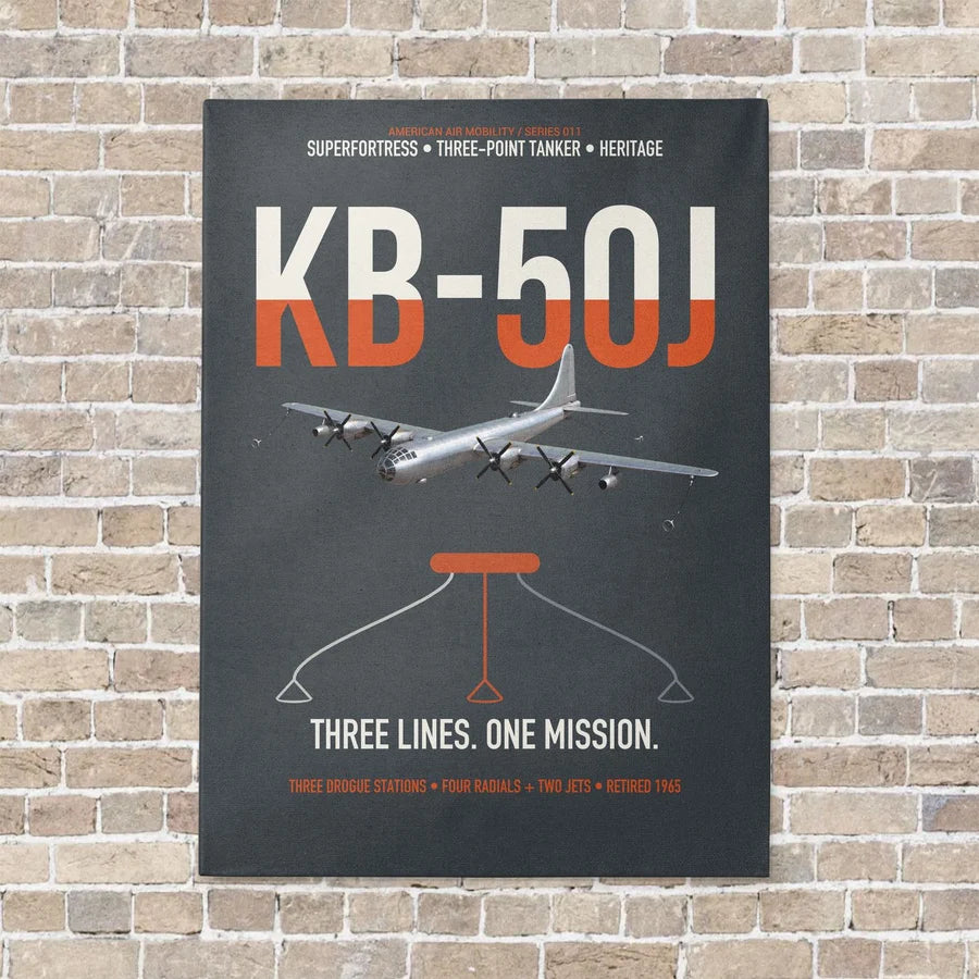 KB-50J Superfortress vertical canvas print - no frame - gray background