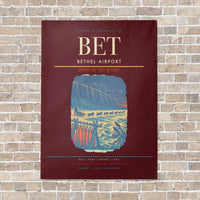 Thumbnail for Bethel Airport BET - Canvas No Frame - Dark Red