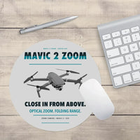 Thumbnail for DJI Mavic 2 Zoom design on light gray round mouse pad
