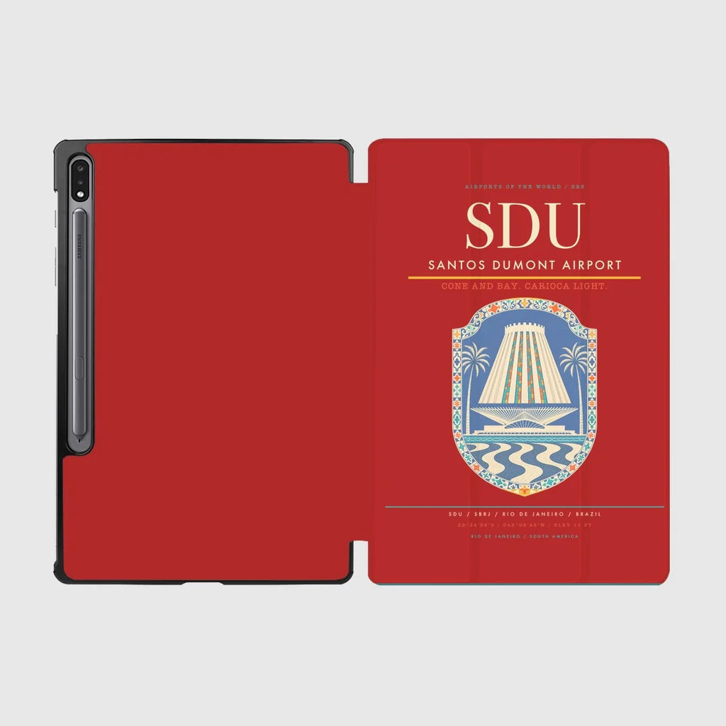 Santos Dumont Airport (SDU) design on red samsung tablet tablet case