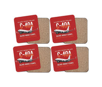 Thumbnail for C-40A Clipper Fleet Logistics Ready design on red 4 pieces set coaster