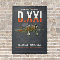 Thumbnail for Fokker D.XXI — Dutch LVA aircraft 221 vertical canvas print - no frame - gray background