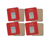 Thumbnail for Alejandro Velasco Astete International Airport CUZ Coaster 4-Pieces-Set - Red