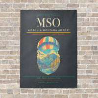 Thumbnail for Missoula Montana Airport MSO vertical canvas print - no frame - gray background