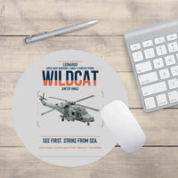 Thumbnail for Leonardo AW159 Wildcat HMA2 design on light gray round mouse pad