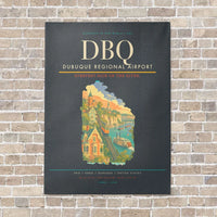 Thumbnail for Dubuque Regional Airport DBQ vertical canvas print - no frame - gray background