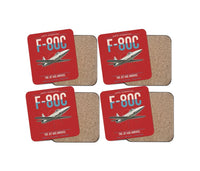 Thumbnail for F-80C Shooting Star design on red 4 pieces set coaster