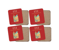 Thumbnail for Metz–Nancy–Lorraine Airport (ETZ) design on red 4 pieces set coaster
