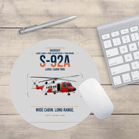 Thumbnail for Sikorsky S-92A design on light gray round mouse pad