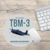 Thumbnail for TBM-3 Avenger design on light gray round mouse pad