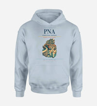 Thumbnail for Pamplona Airport (PNA) design on light blue hoodie single-side print