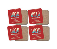 Thumbnail for Airbus U010 Aliaca VTOL design on red 4 pieces set coaster