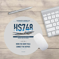 Thumbnail for Hawker Siddeley HS 748 Series 2A design on light gray round mouse pad