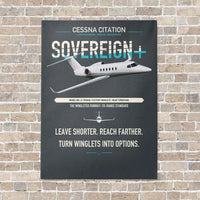 Thumbnail for Cessna Citation Sovereign+ vertical canvas print - no frame - gray background