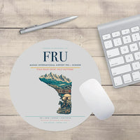 Thumbnail for Manas International Airport (FRU) design on light gray round mouse pad