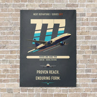 Thumbnail for Boeing 777-200ER vertical canvas print - no frame - gray background