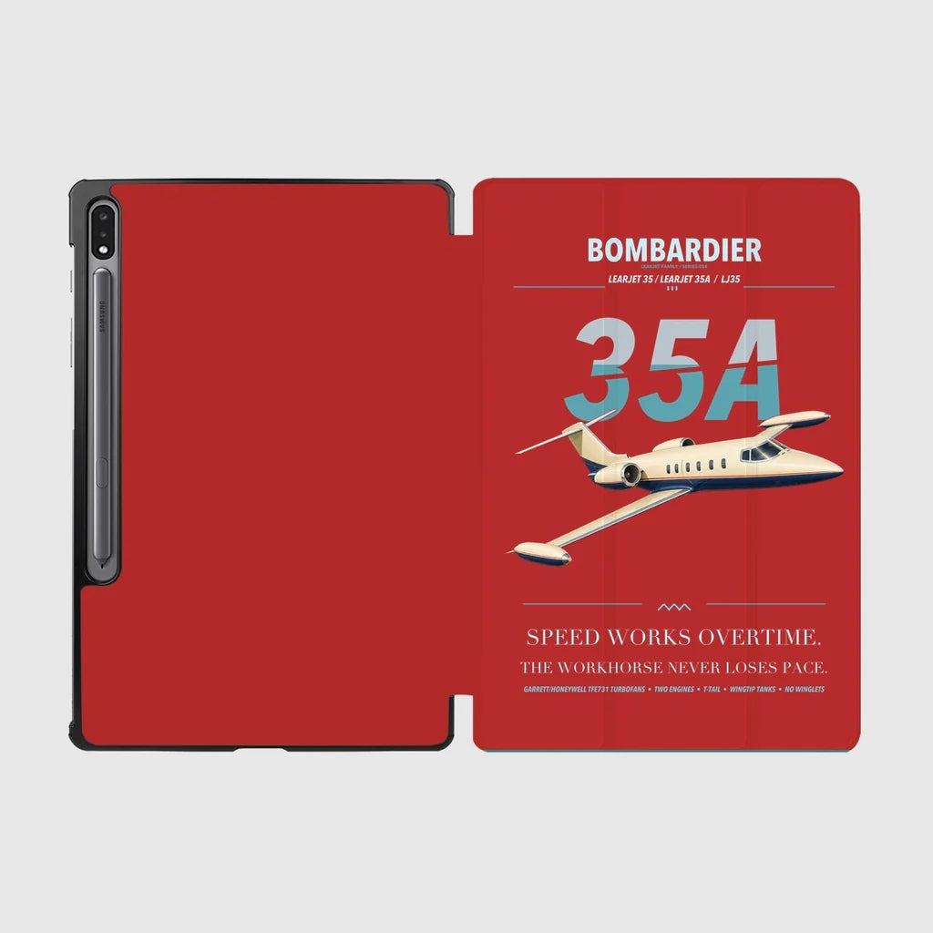 Bombardier Learjet 35A design on red samsung tablet tablet case