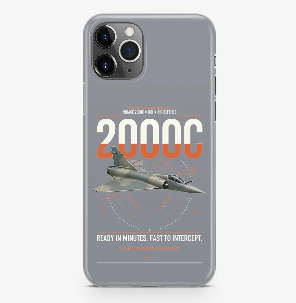 Dassault Mirage 2000C RDI design on gray magsafe iphone case, for iPhone Pro Max