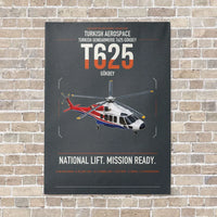 Thumbnail for Turkish Aerospace T625 Gökbey vertical canvas print - no frame - gray background