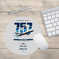 Thumbnail for Boeing 757-200 design on light gray round mouse pad