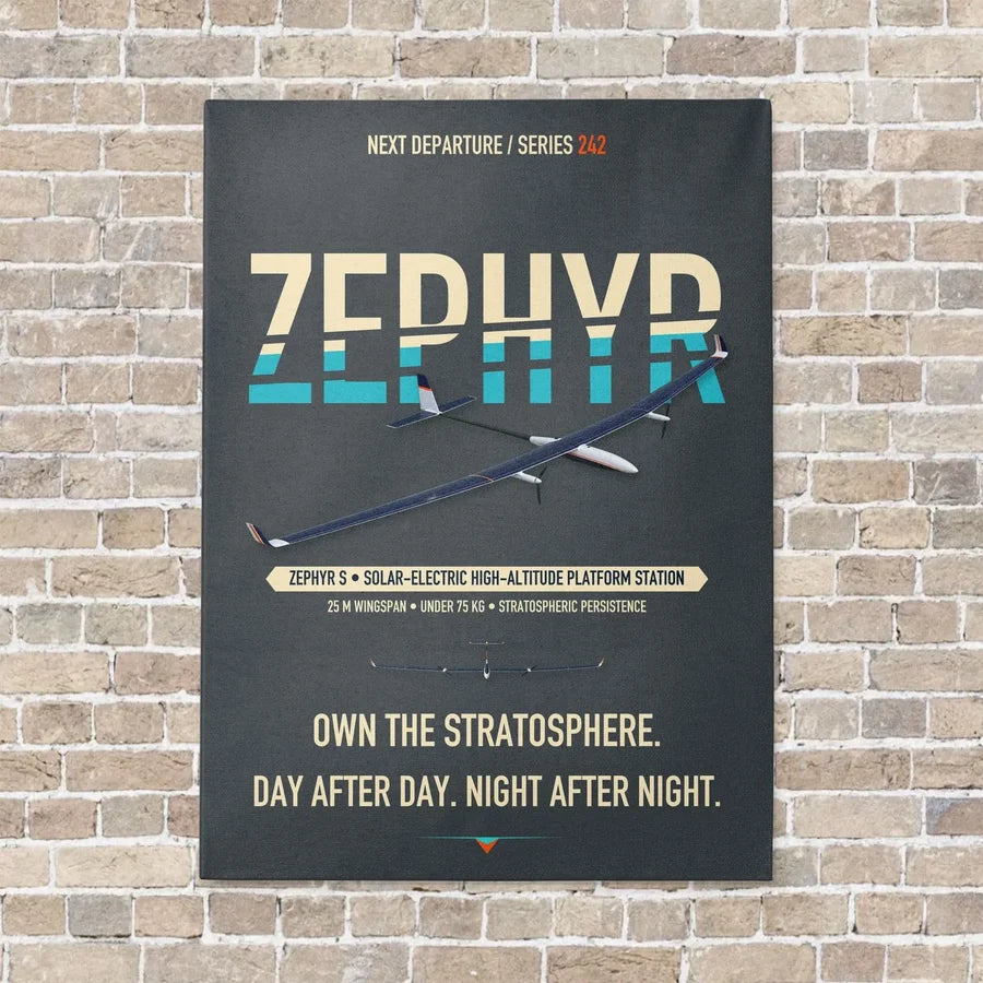 Airbus Zephyr S vertical canvas print - no frame - gray background