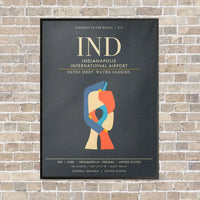 Thumbnail for Indianapolis International Airport IND - Canvas Framed - Gray