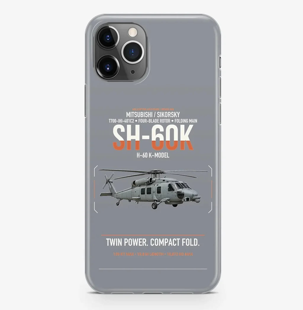 Mitsubishi Sikorsky SH-60K design on gray magsafe iphone case, for iPhone Pro Max