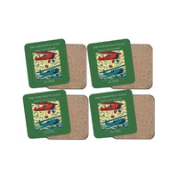 Thumbnail for The Endurance Clock - Designed Coasters design on green 4-pieces-set