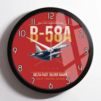 Thumbnail for B-58A Hustler design on red framed wall clock
