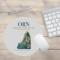 Thumbnail for Ahmed Ben Bella Airport (ORN) design on light gray round mouse pad