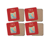 Thumbnail for Kamloops Airport (YKA) design on red 4 pieces set coaster