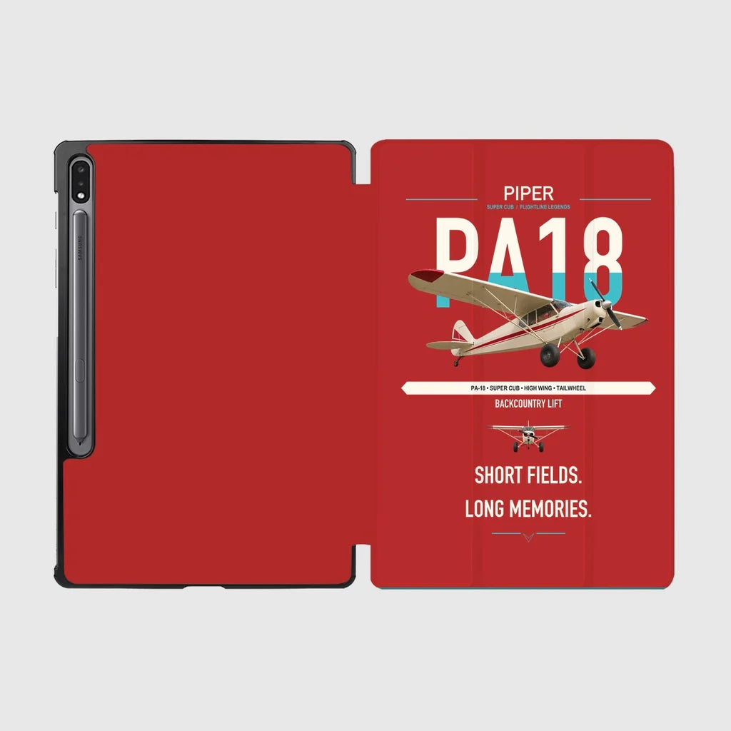 Piper PA-18 Super Cub design on red samsung tablet tablet case