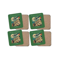 Thumbnail for The Caravan Route Above - Designed Coasters design on green 4-pieces-set