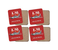 Thumbnail for A-29 Super Tucano Light Attack design on red 4 pieces set coaster