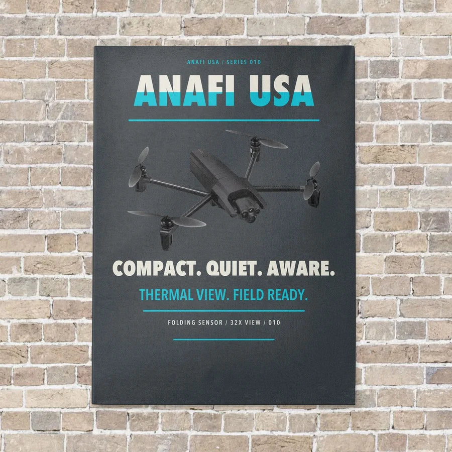 Parrot ANAFI USA vertical canvas print - no frame - gray background