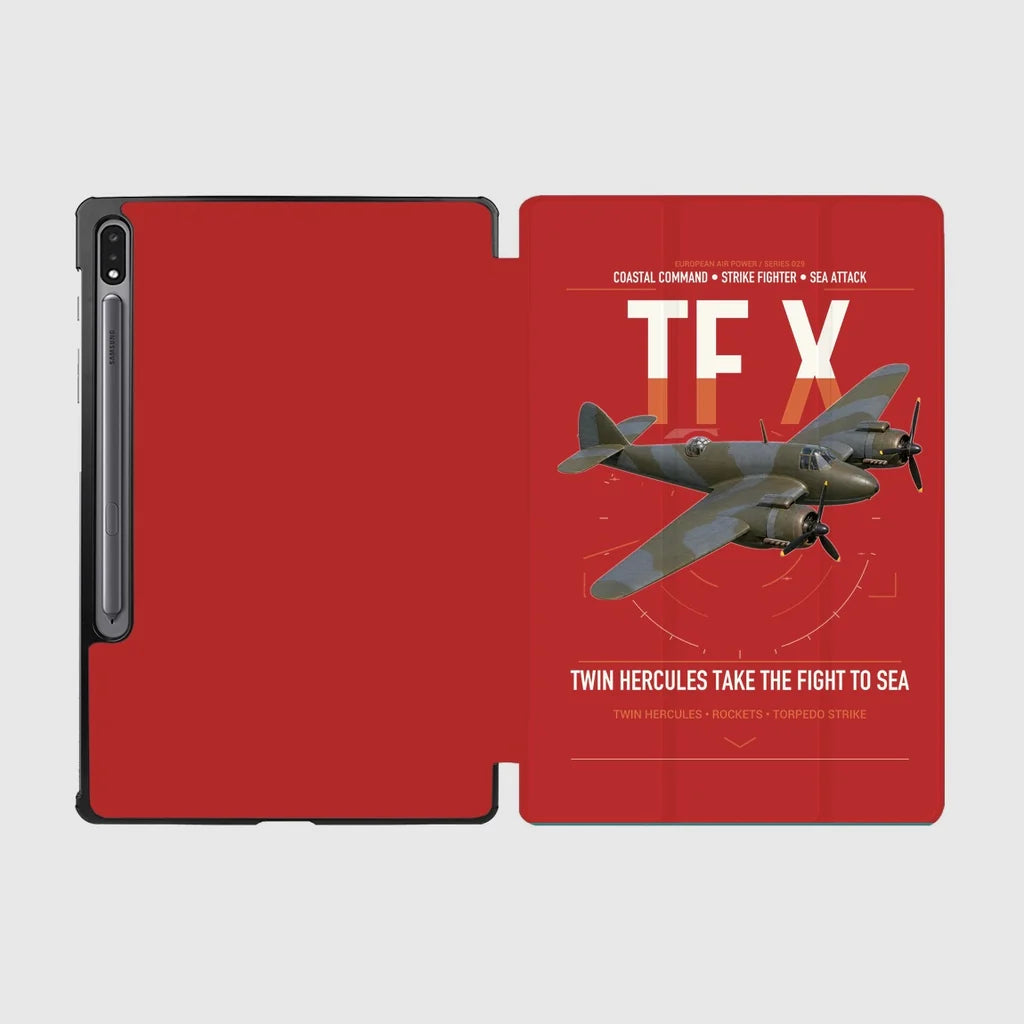 Bristol Beaufighter TF X design on red samsung tablet tablet case