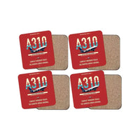 Thumbnail for Airbus A310-200 design on red 4 pieces set coaster