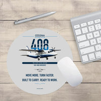 Thumbnail for Cessna 408 SkyCourier design on light gray round mouse pad