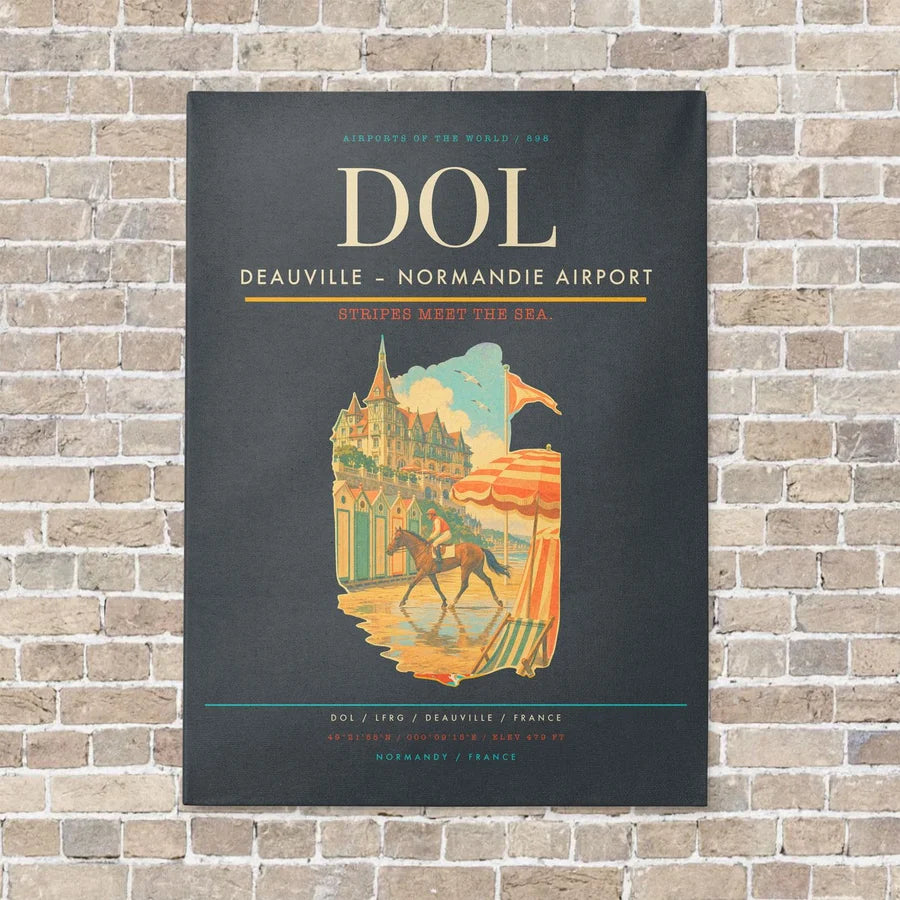 Deauville – Normandie Airport DOL vertical canvas print - no frame - gray background