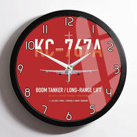 Thumbnail for Boeing KC-767A design on red framed wall clock